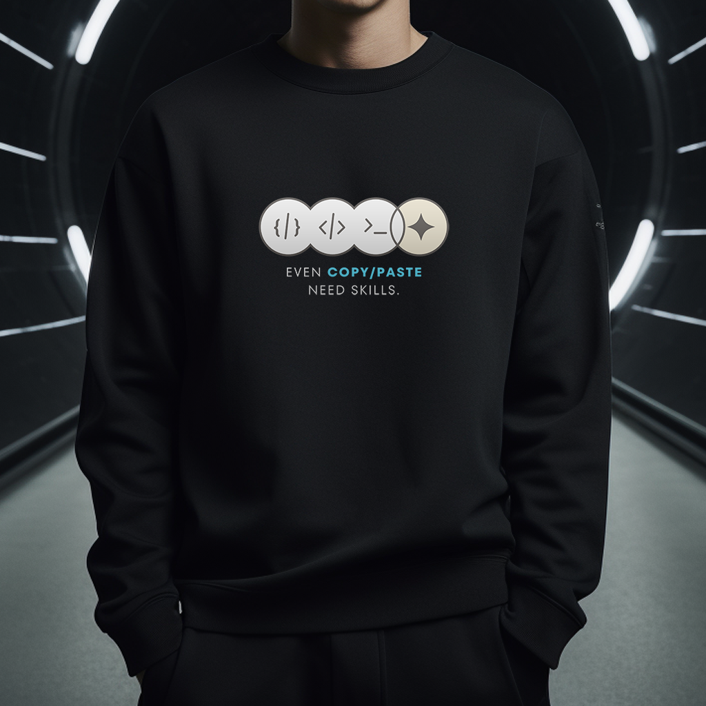Coder Theme Black Printed Oversized T-Shirt