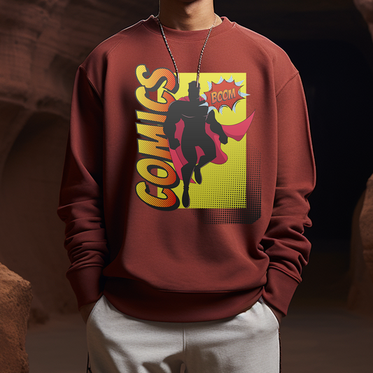 Comic Theme Oversized Printed T-Shirt for Men