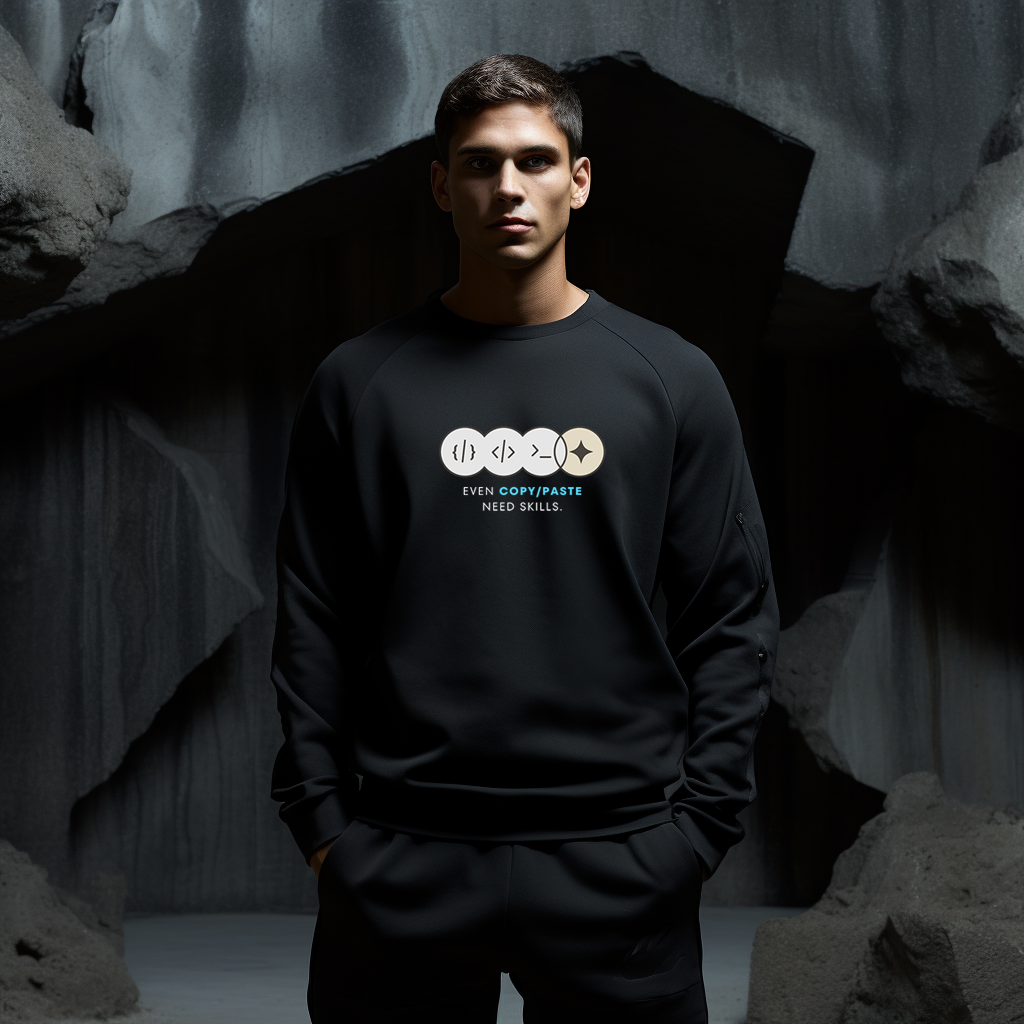 Coder Theme Black Printed Oversized T-Shirt