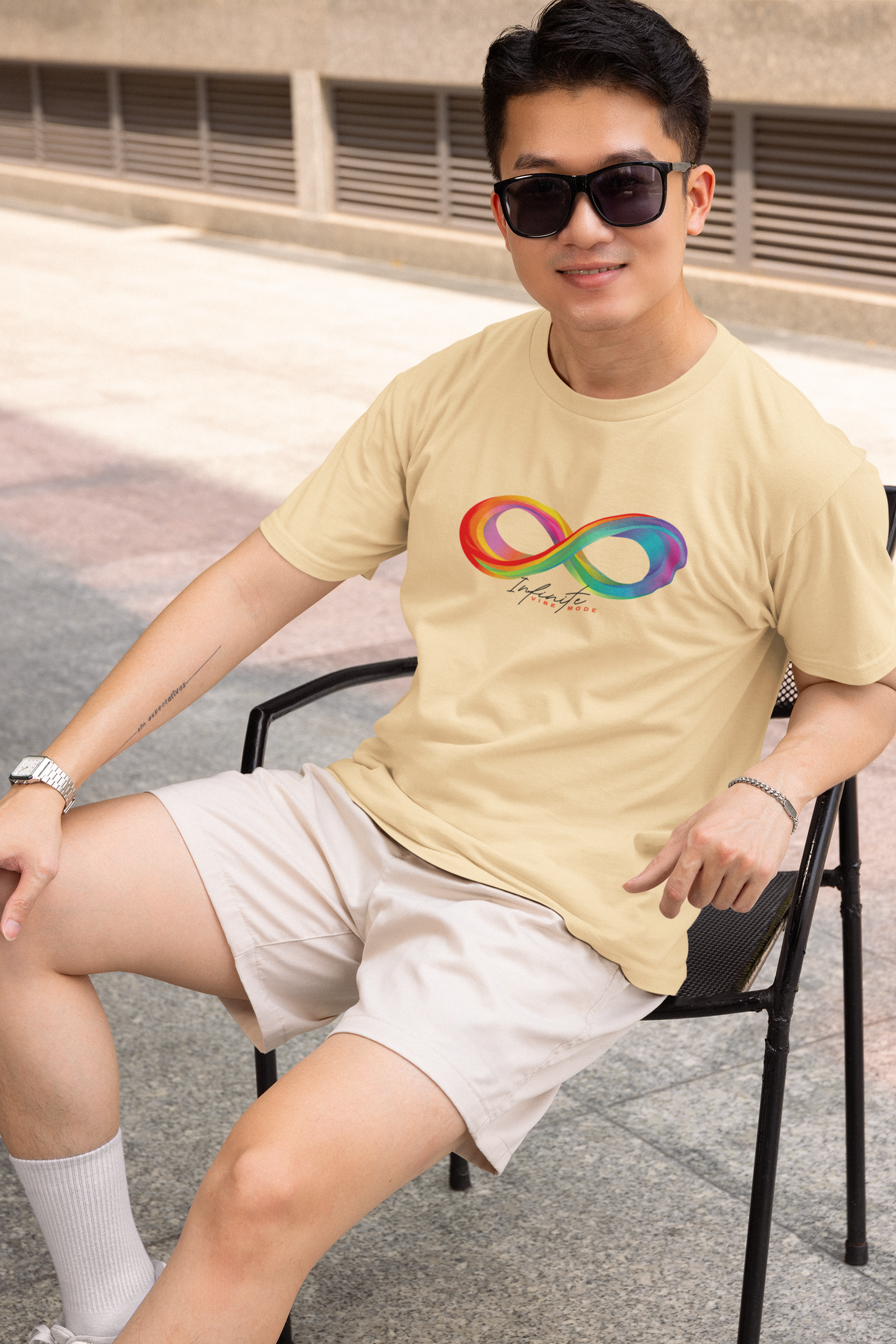 Infinity Vibe Mode – Peach Regular Fit Tee