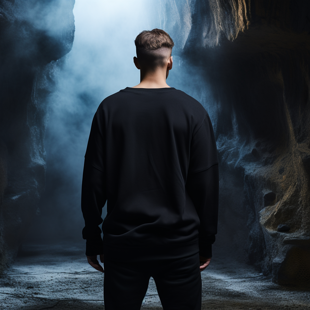 Biker Theme Black Printed Sweatshirt for Men