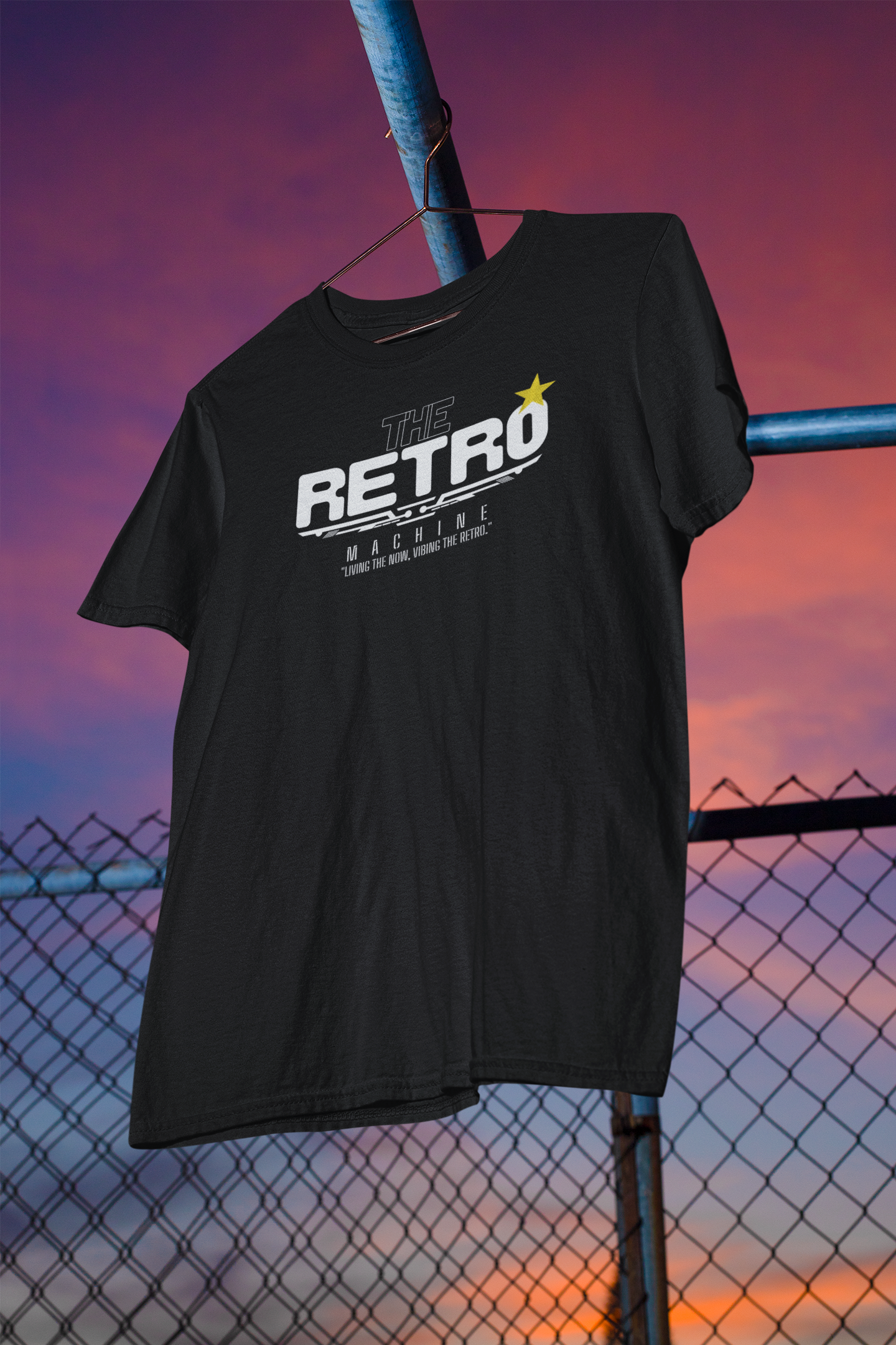 RETRO Machine โ Black Regular Fit Tee