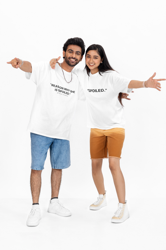 Oversized Couple T-Shirt – “SPOILED Theme” | TEENATE Exclusive