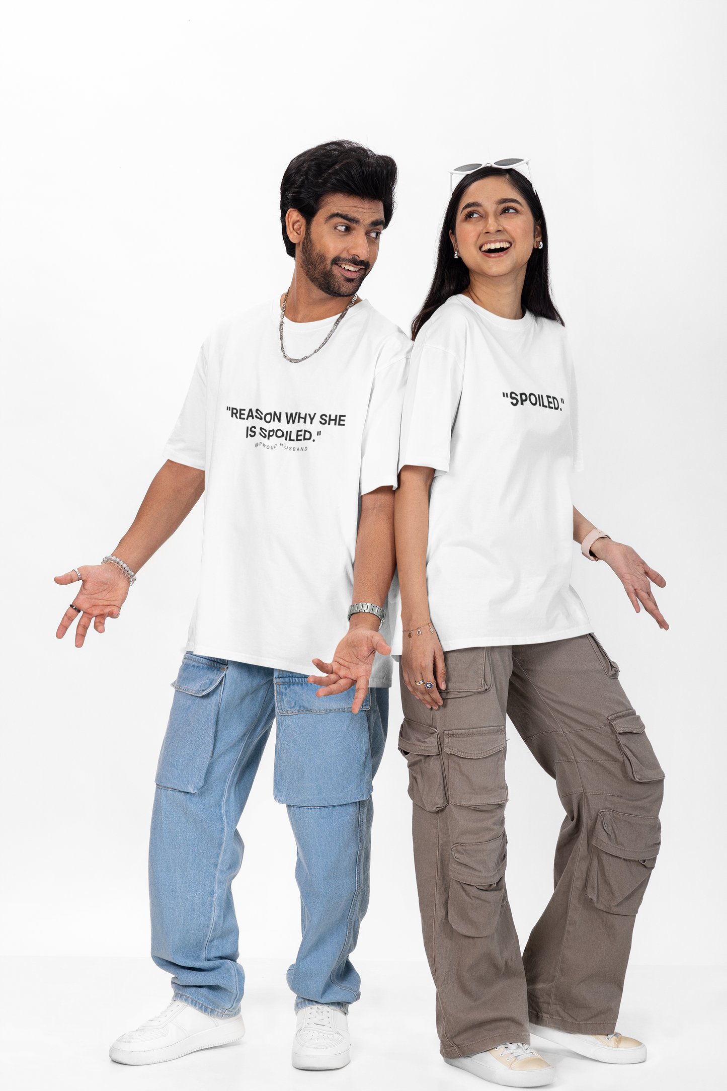 Oversized Couple T-Shirt – “SPOILED Theme” | TEENATE Exclusive