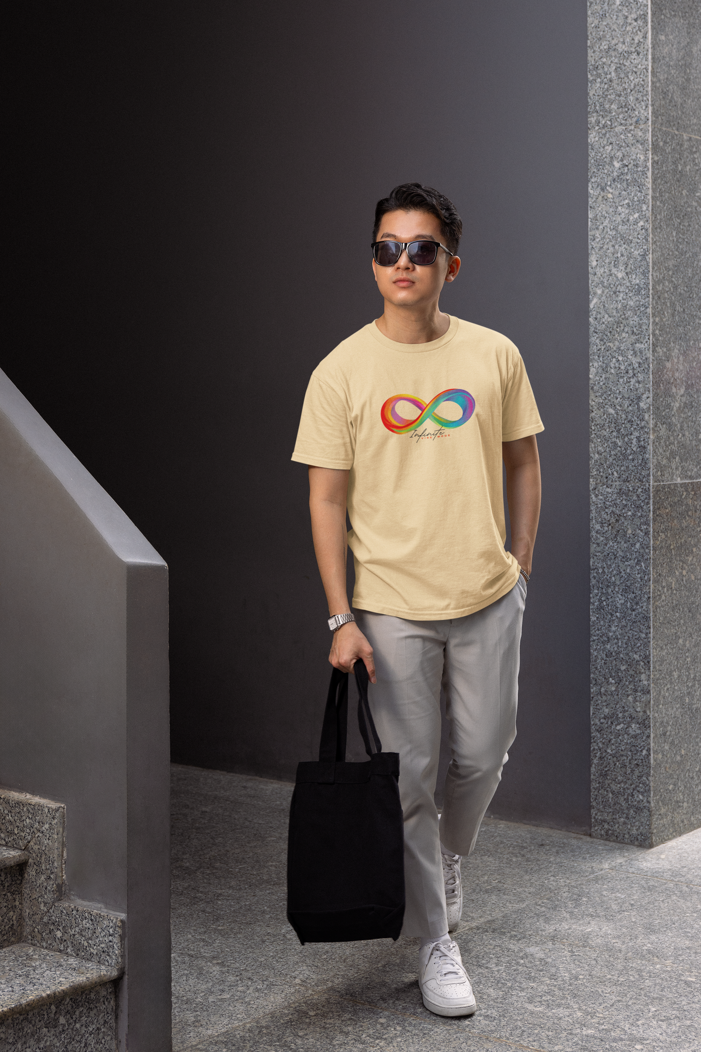Infinity Vibe Mode – Peach Regular Fit Tee