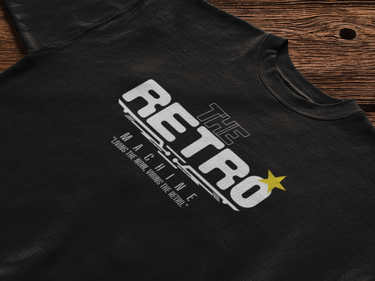RETRO Machine โ Black Regular Fit Tee