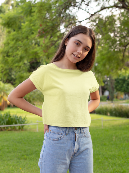 Butter Yellow Plain Crop Top