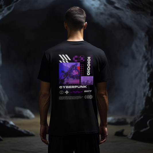 Cyberpunk Black Printed T-Shirt
