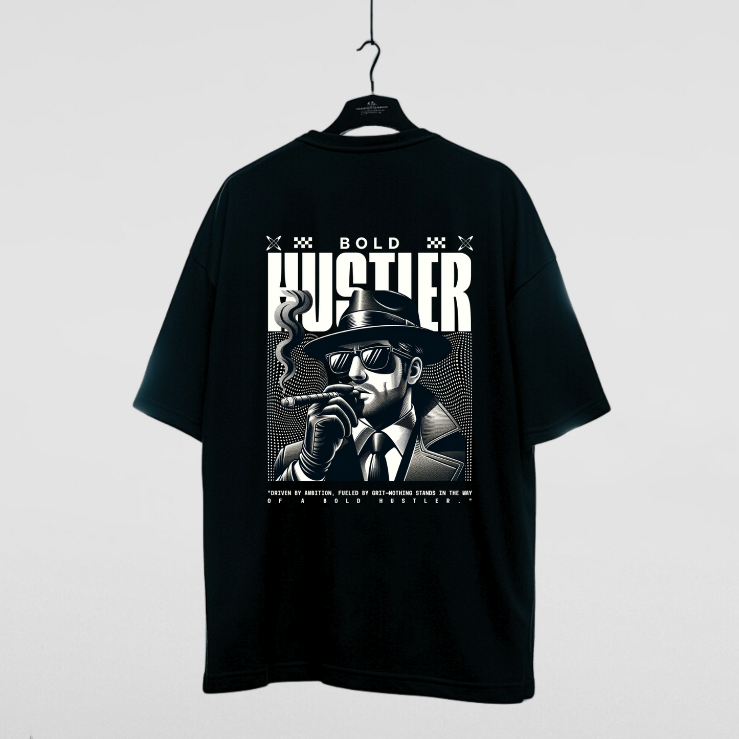 Bold Hustler Oversized Black T-Shirt