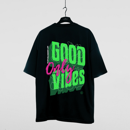 Good Vibes Only - Oversized Printed T-Shirt for Men