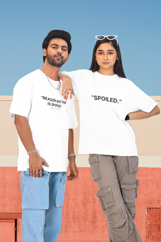 Oversized Couple T-Shirt – “SPOILED Theme” | TEENATE Exclusive