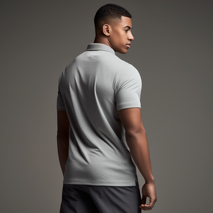 Men's MelangeGrey Polo T-Shirt with Ultra Comfort