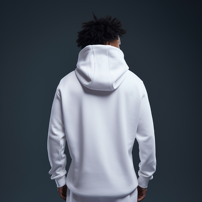 White Premium Matrix Design Hoodie