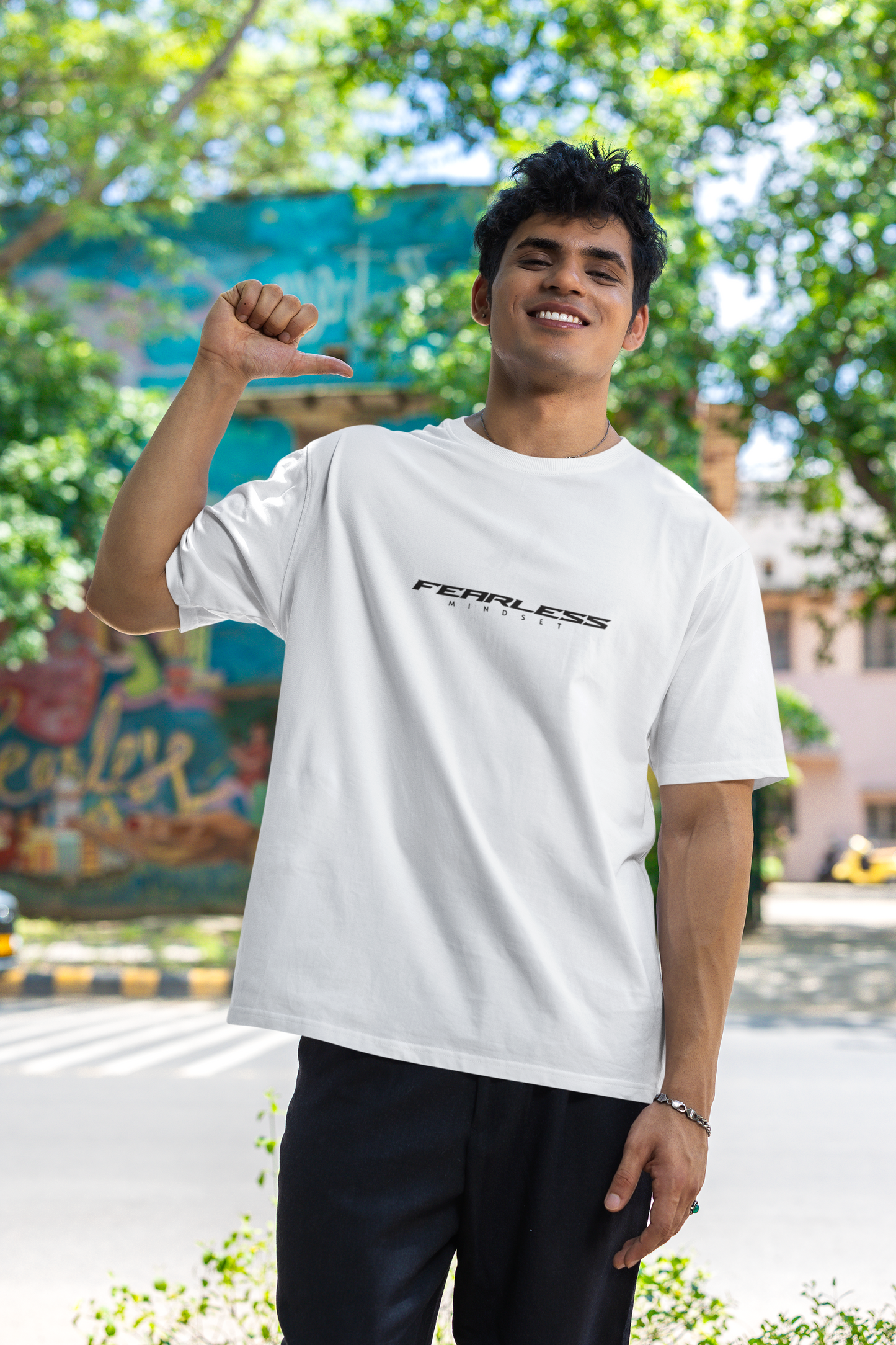 Fearless Mindset - White Round Neck T-Shirt