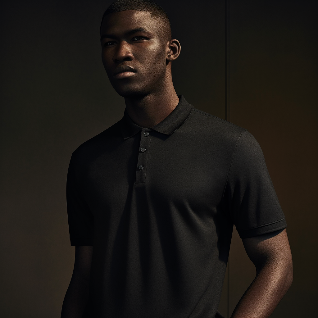 Men's Black Polo T-Shirt with Premium Comfort