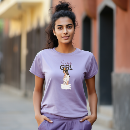 Super Girl Theme Lavendar T-Shirt - TEENATE
