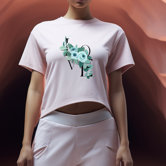 Floral Theme Crop Top T-Shirt - TEENATE