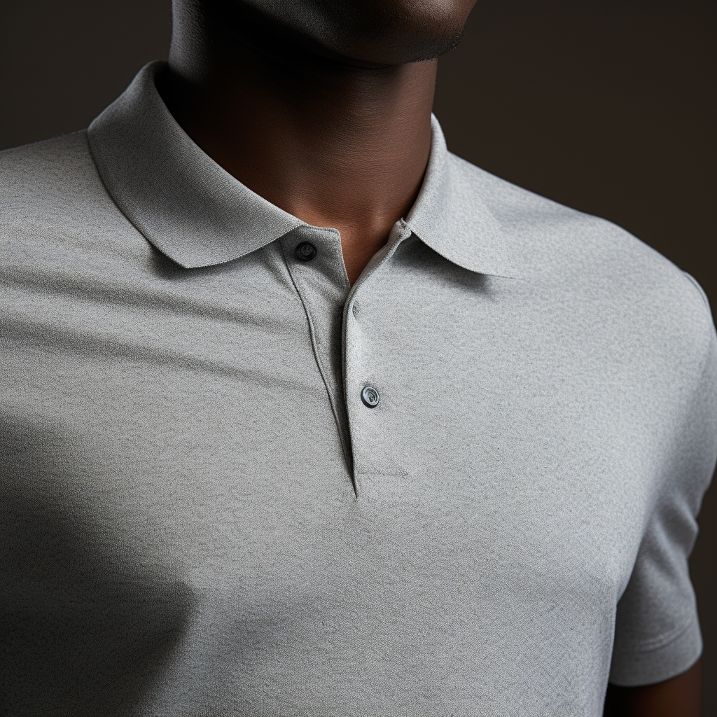 Men's MelangeGrey Polo T-Shirt with Ultra Comfort