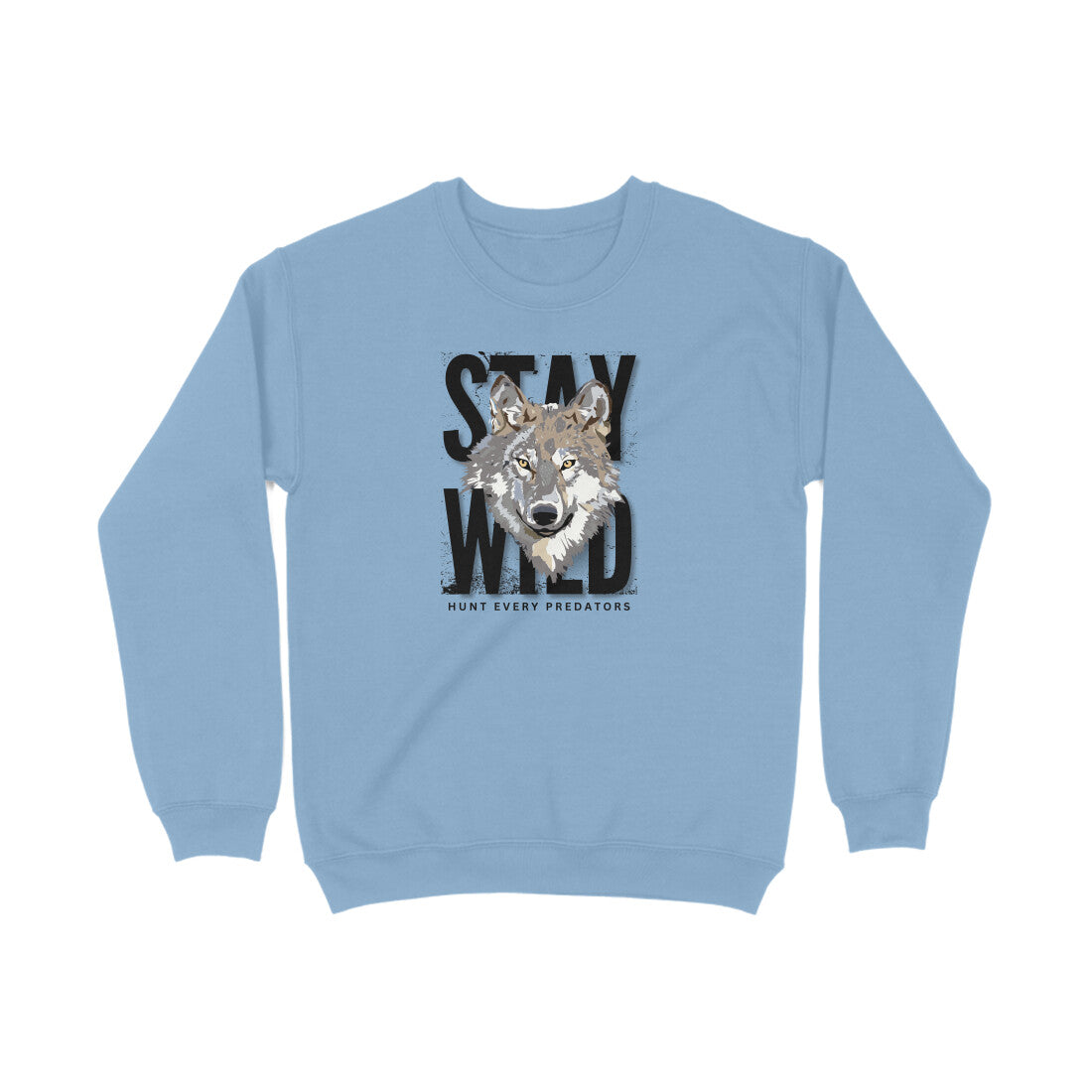 Baby Blue Printed Sweatshirt for Men