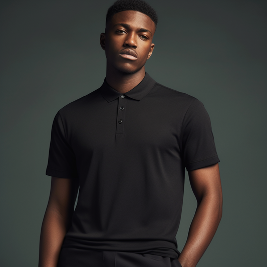 Men's Black Polo T-Shirt with Premium Comfort