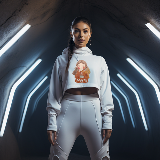 White Trendy Crop Hoodie - TEENATE