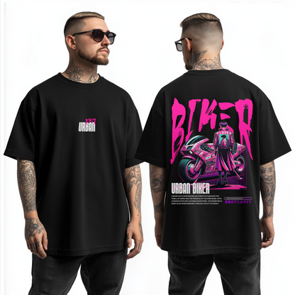 Urban Biker Black Oversized T-Shirt