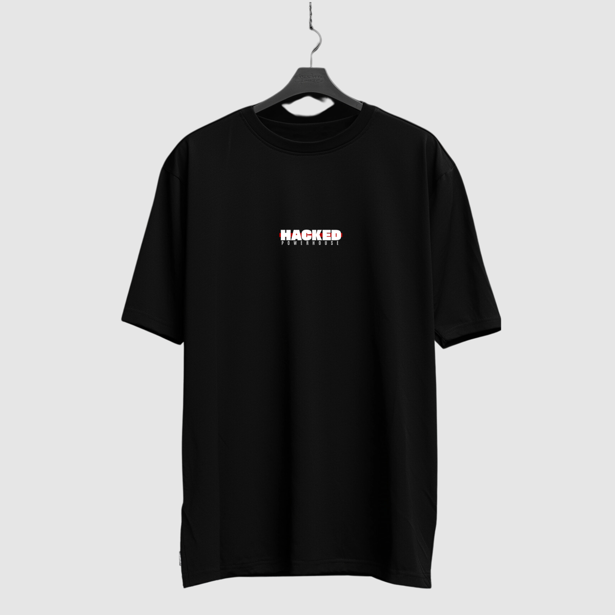 HACKED Oversized Black Tshirt for Men