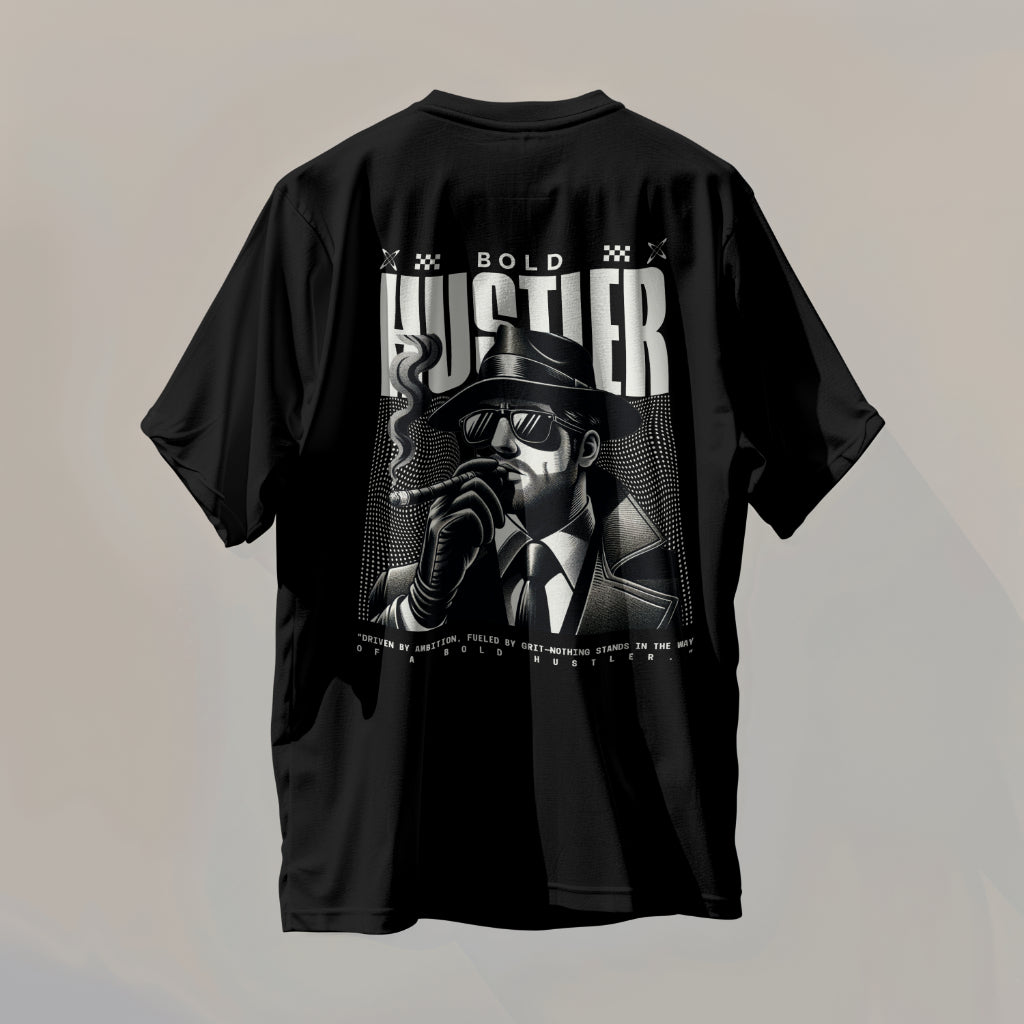 Bold Hustler Oversized Black T-Shirt