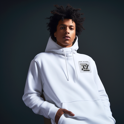 White Premium Matrix Design Hoodie