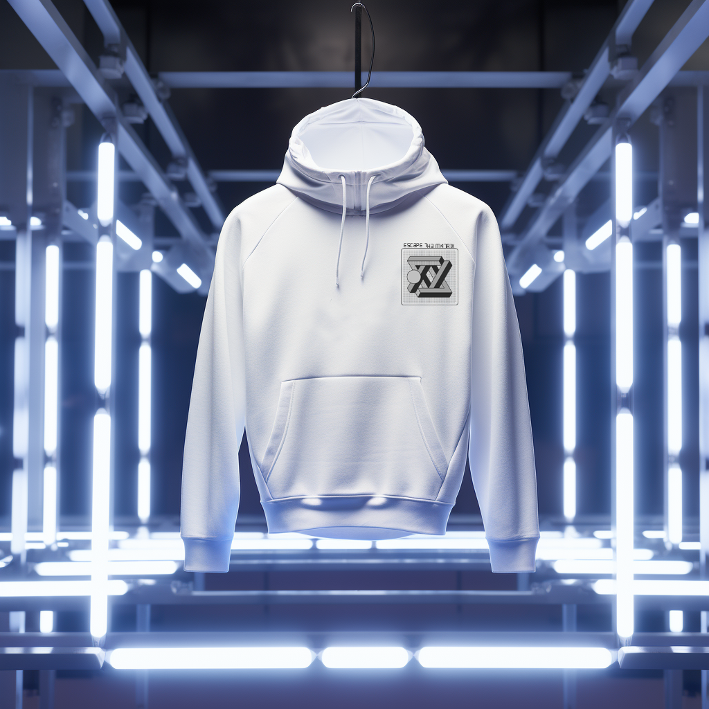 White Premium Matrix Design Hoodie