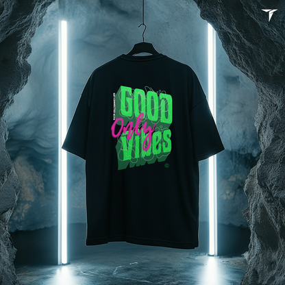 Good Vibes Only - Oversized Printed T-Shirt for Men